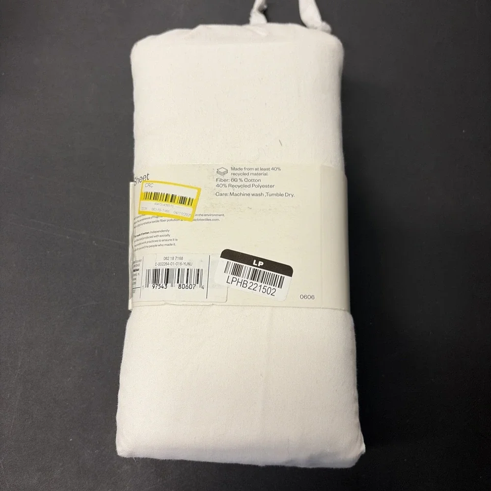 King Easy Care Cotton Blend Sateen Flat Sheet White - Room Essentials: